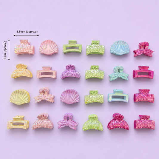 Iridescence mini hair claws (24Pcs) - UBKWS2915