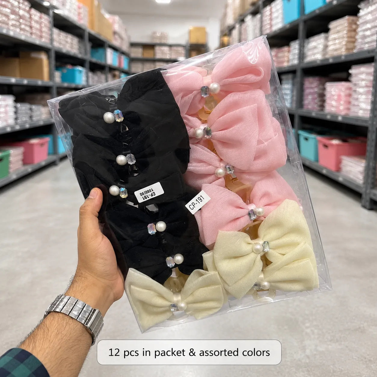 Pinterest bow hair claw clip (1Dz) - CP-191