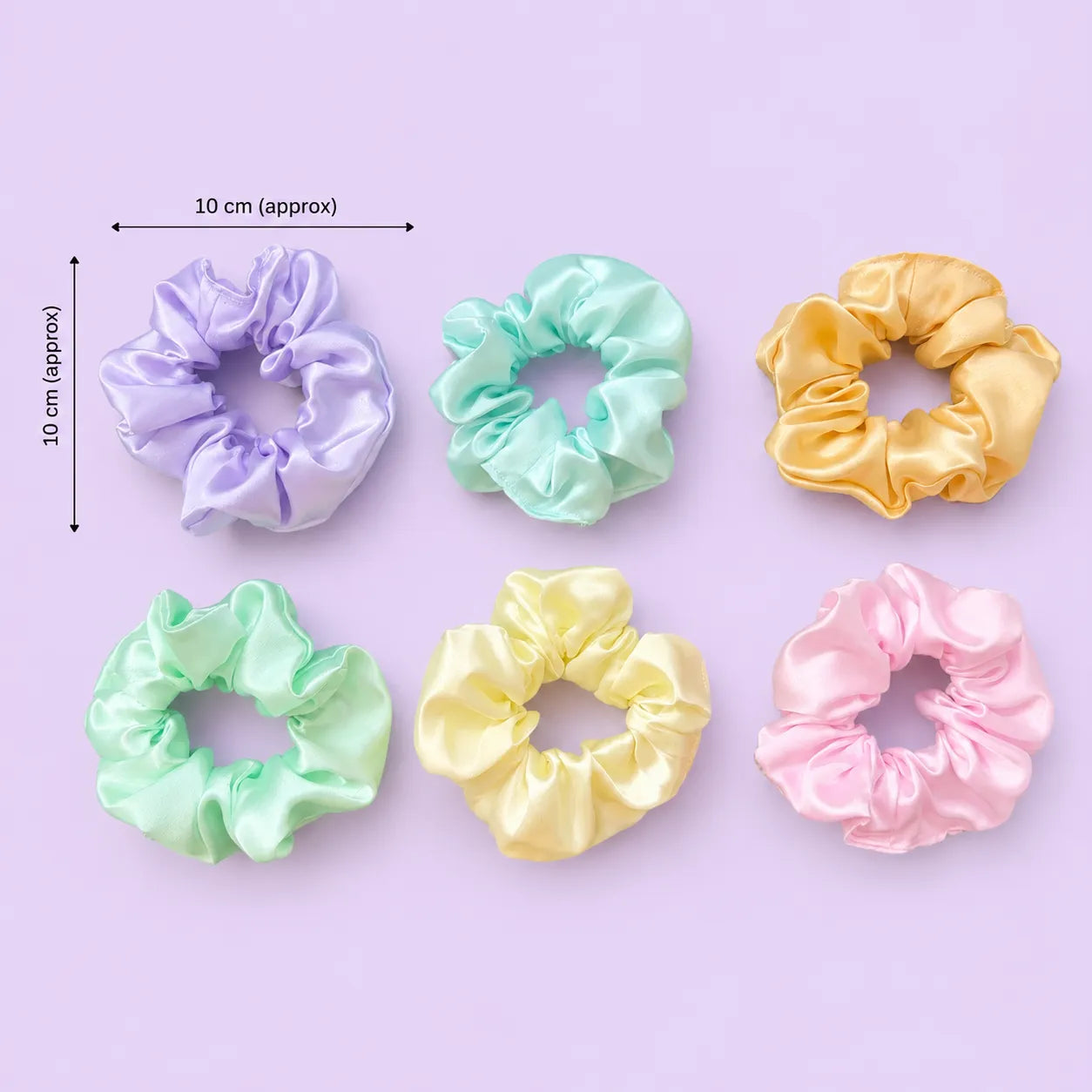 🇮🇳♥️ Hand made Satin Scrunchies Set (1Dz)  - UBKWS4078