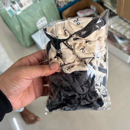 Bow Print Scrunchie (12Pcs) - UBKWS1152