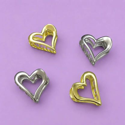 Heart Matt metal hair claw (1Dz) - UBKWS2796