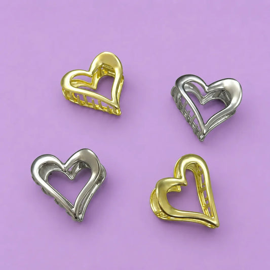 Heart Matt metal hair claw (1Dz) - UBKWS2796