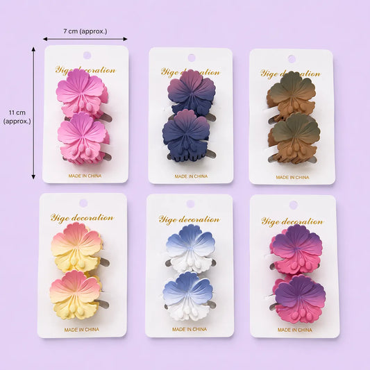 Korean flower matt hair claws (1Dz) - UBKWS2972