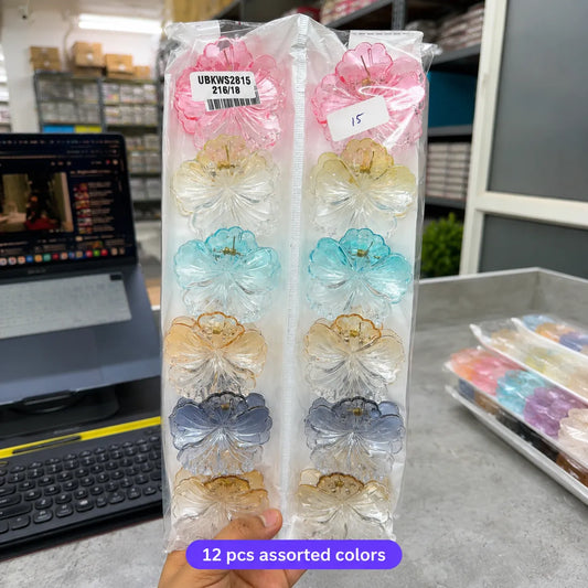 Korean hibiscus flower clip (1Dz) - UBKWS2815
