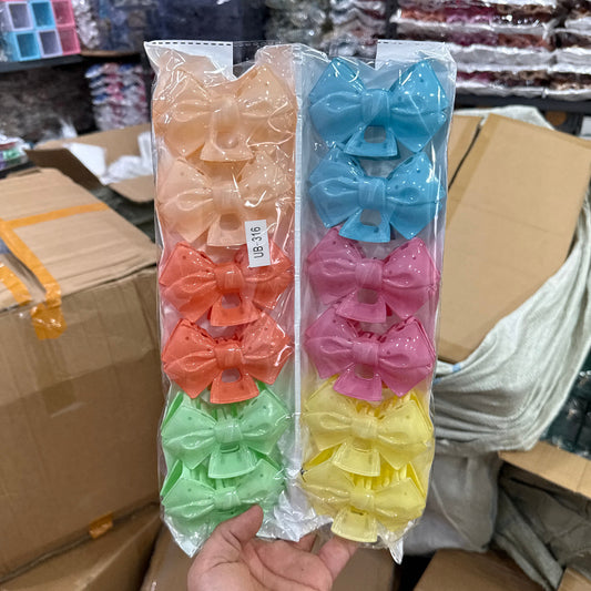 Glossy Pastel Bow Hair Claw (1Dz) - UBKWS2466