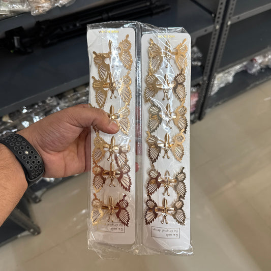 Golden butterfly Hair pins (Pack of 12) - UBKWS799