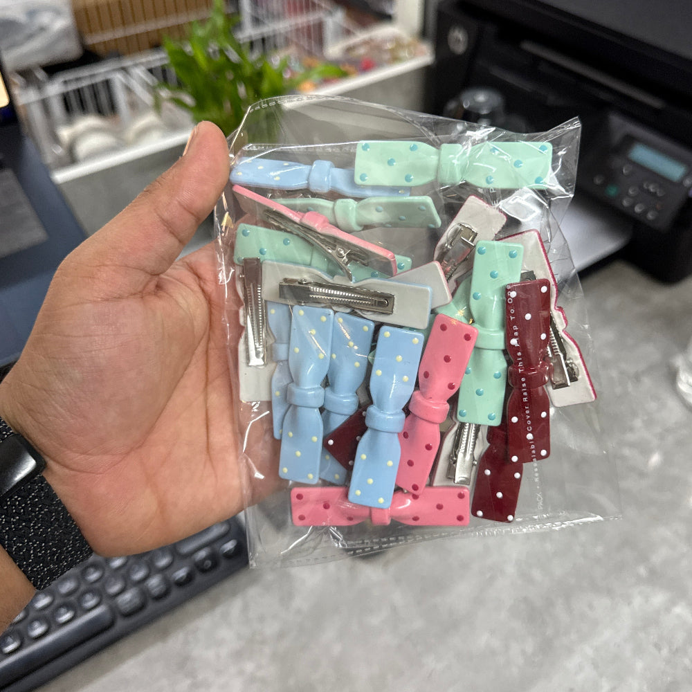 Polka Bow Snap Clips (1Dz) - UBKWS2507