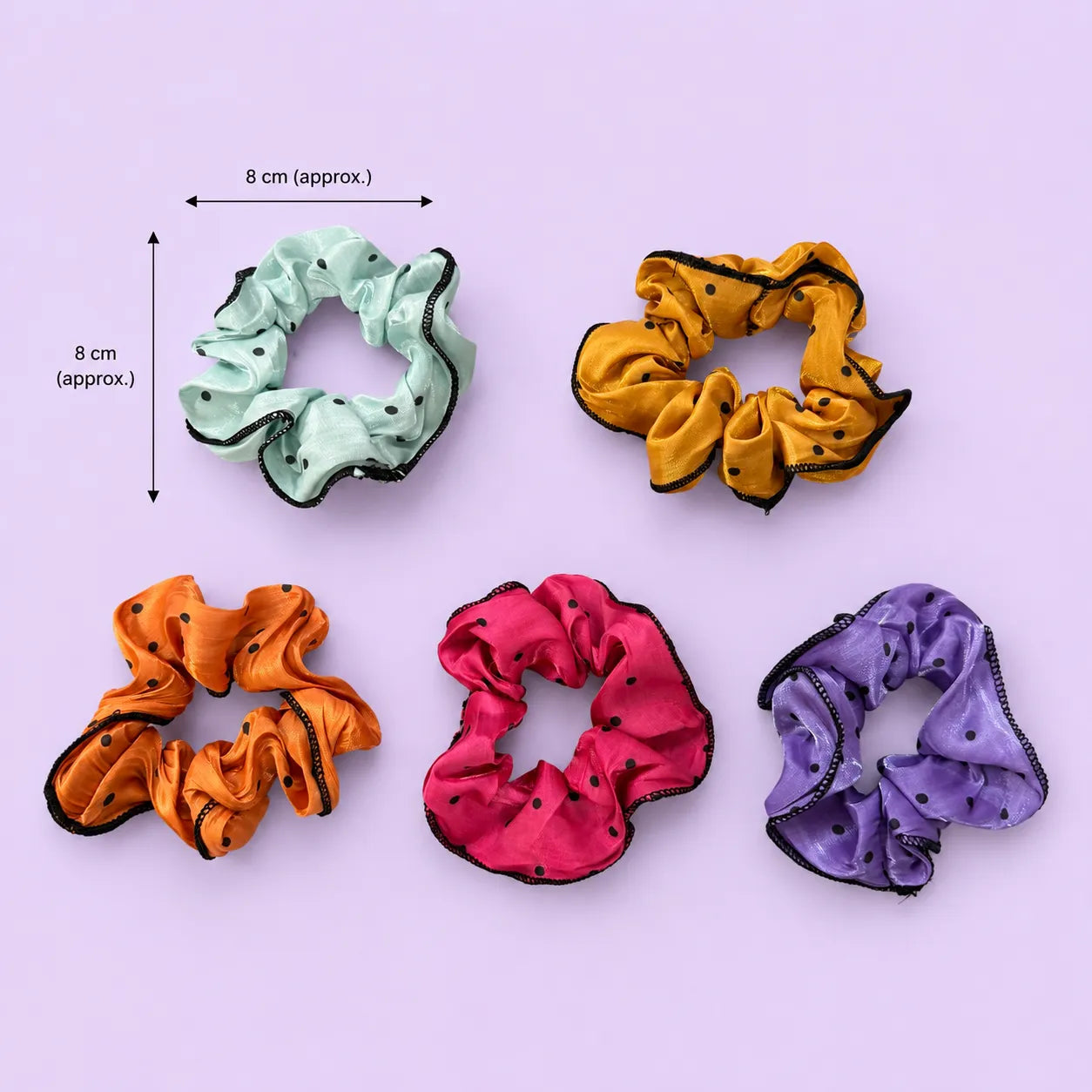 Polka mesh Hair scrunchies (1Dz) - UBKWS2970