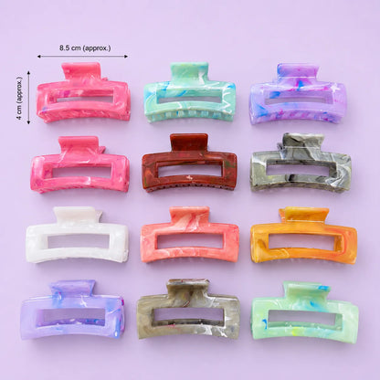 Marble rectangular hair claw (1Dz) - UBKWS2903