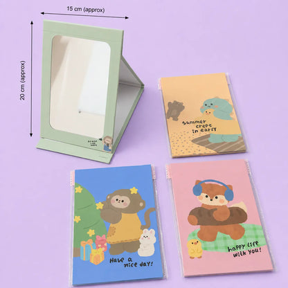 XL Korean foldable desk mirror (1Dz) - UBKWS4196