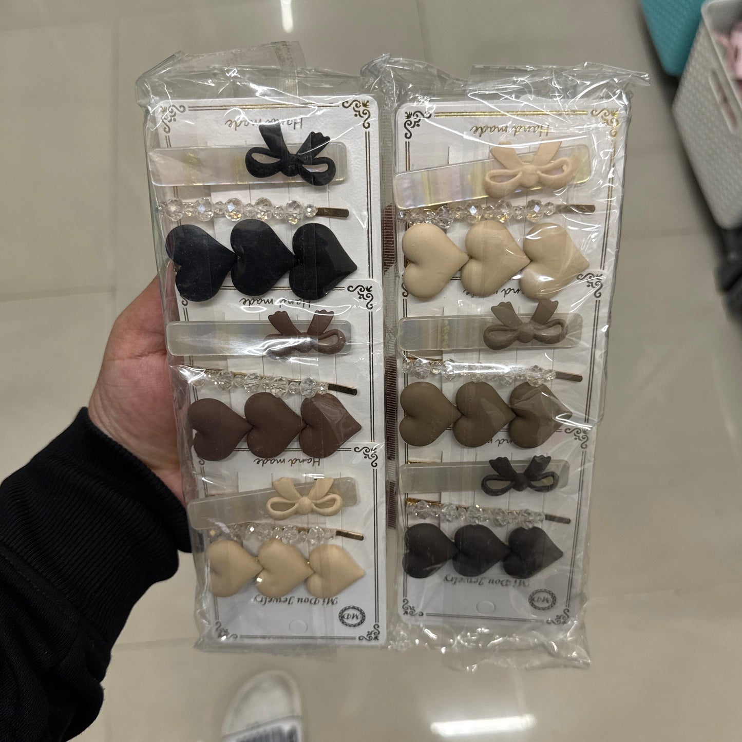 Matte Heart & Bow Hair Pin Set (12 Sets) - UBKWS1187