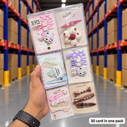 3 pc Korean assorted hair pins  (30 card) - UBKWS4317
