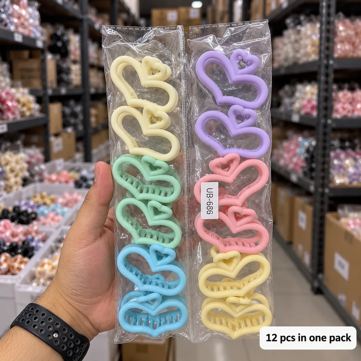 Pastel medium hair claw (1Dz) - UBKWS4323