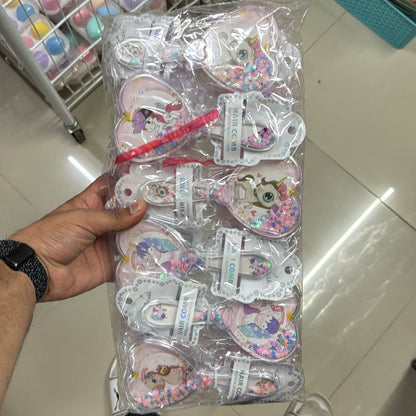 Heart Glitter mini Hair Brush (Pack of 12)  - UBKWS540