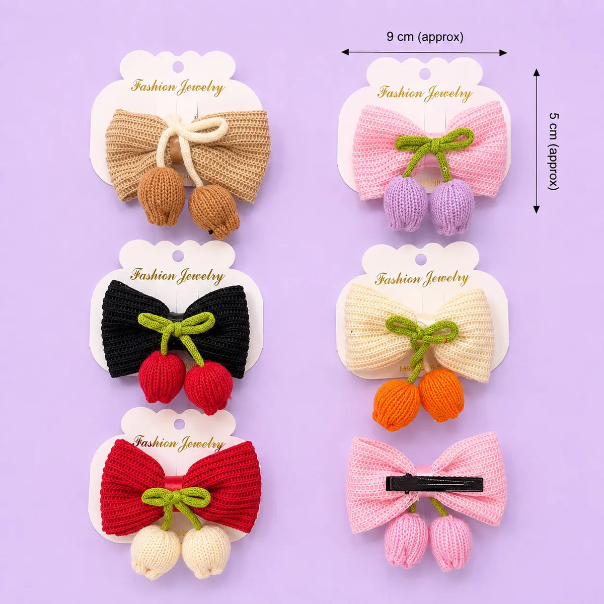 Korean crochet hair bow alligator pin (1Dz) - UBKWS4219