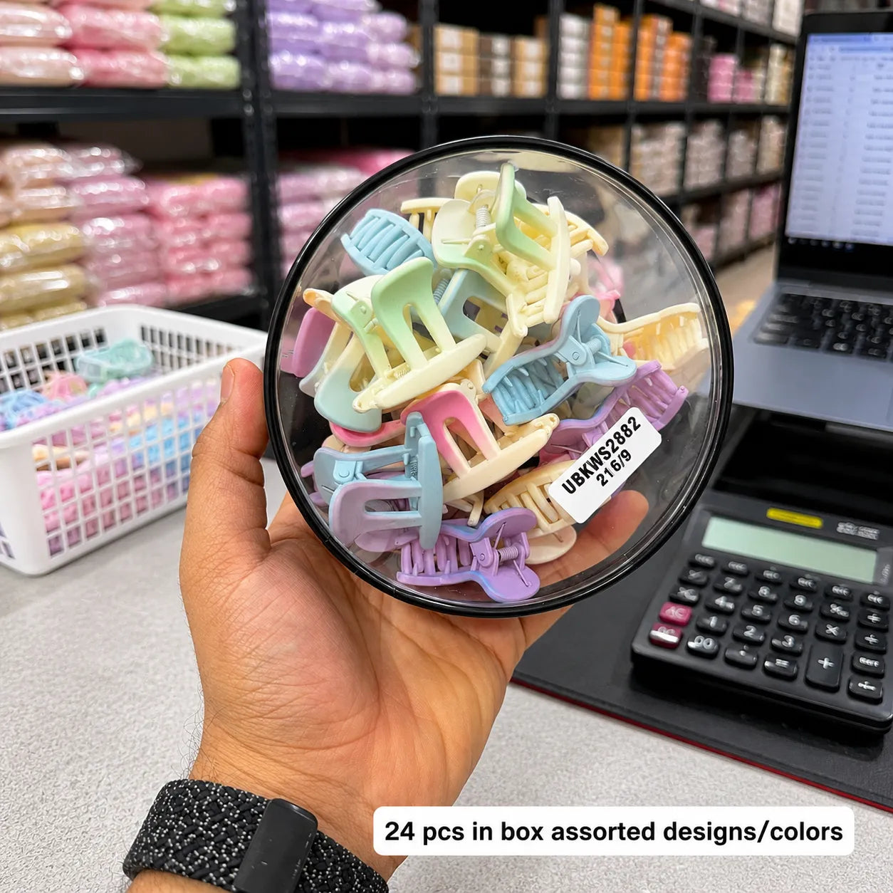 Mini Gradient hair claw (24Pcs) - UBKWS2882