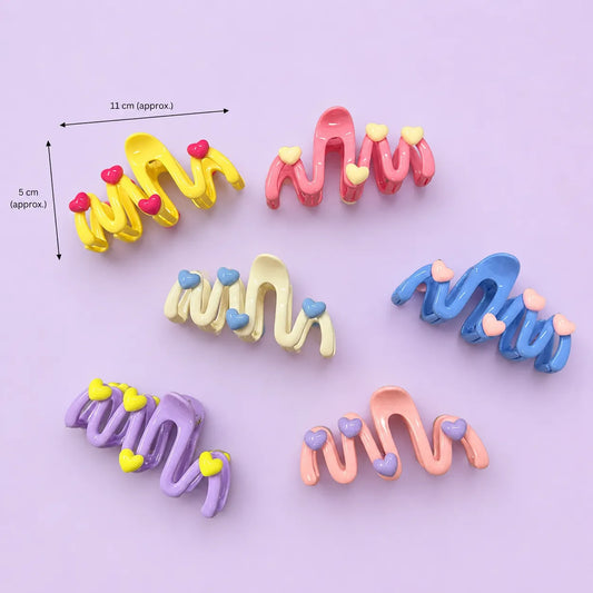 Korean heart hair claw (1Dz) - UBKWS2950