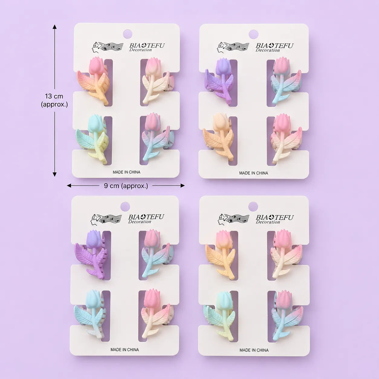 Mini Gradient tuip hair claw card (1Dz) - UBKWS2876