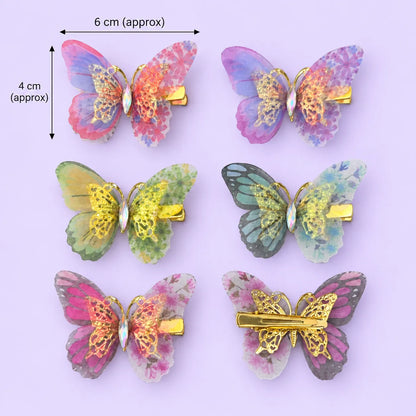 Butterfly alligator hair pins  (1Dz) - UBKWS4239