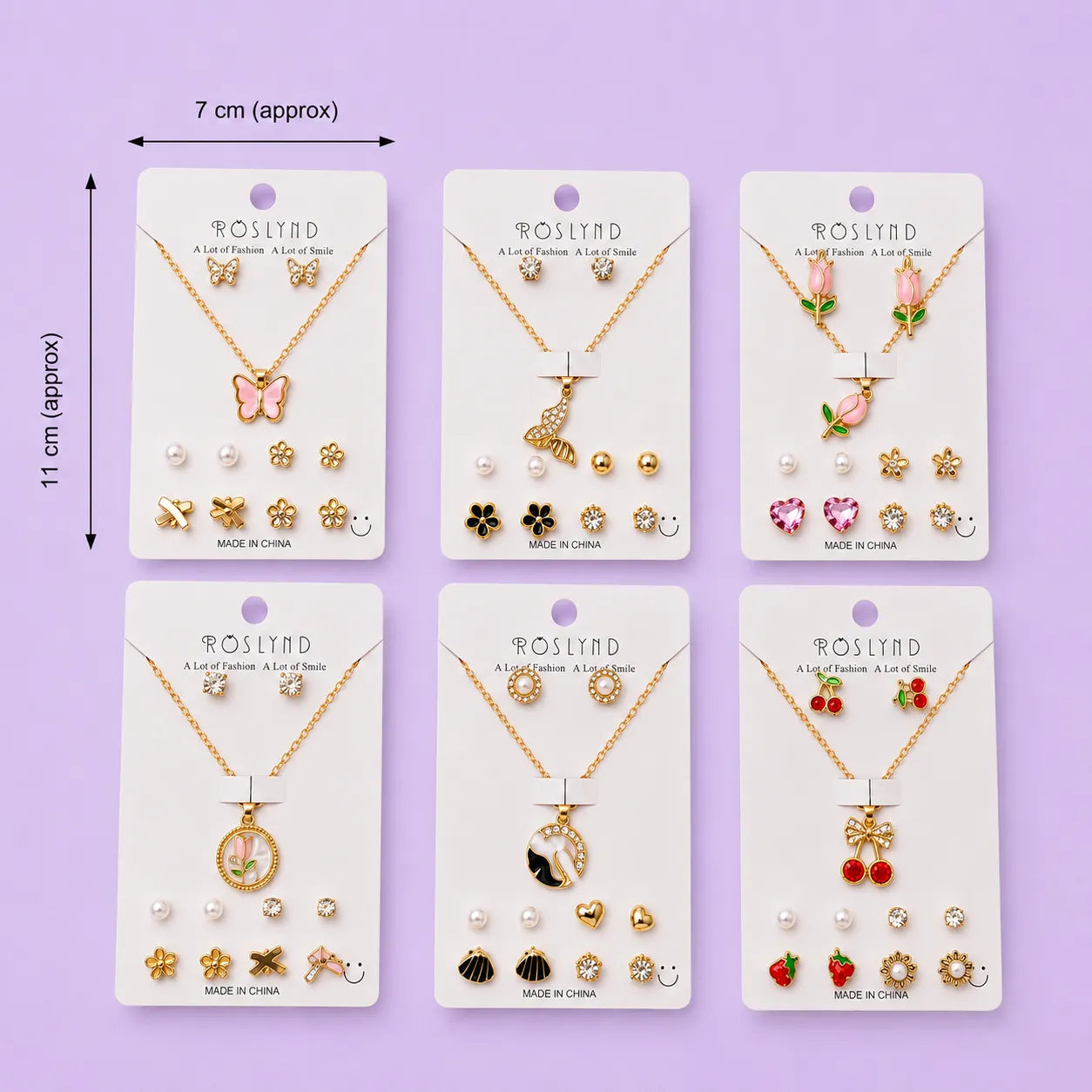 Korean earrings & necklace set (1Dz) - UBKWS4174