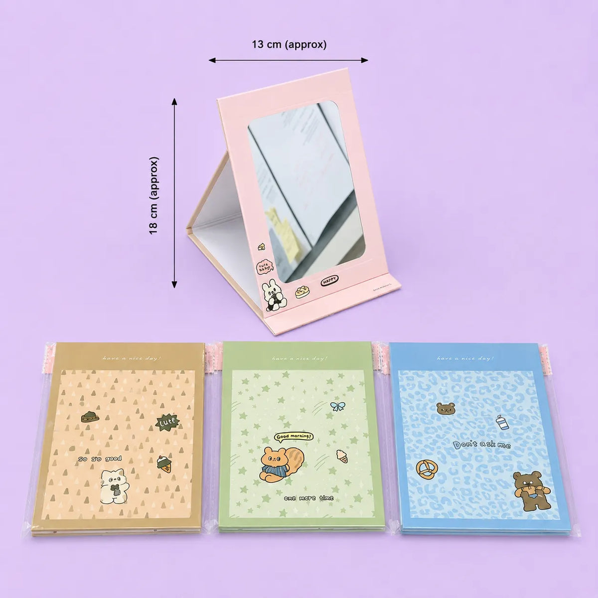 Korean foldable desk mirror (1Dz) - UBKWS4205