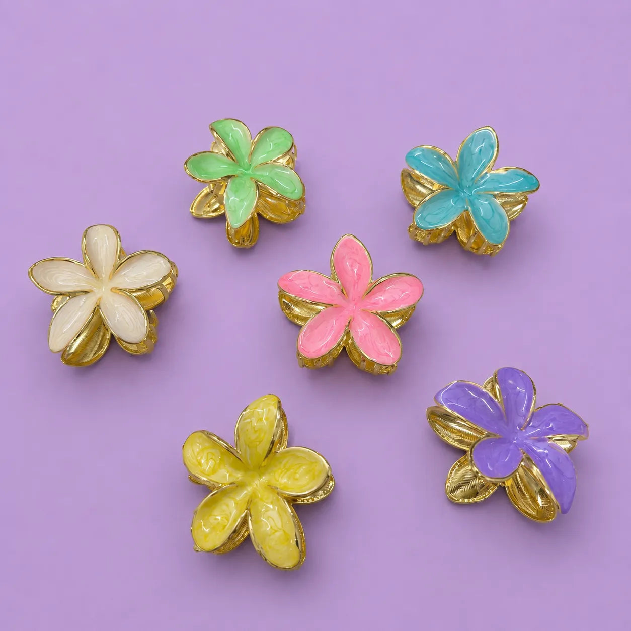 XL Premium flower metal hair claw (6Pcs) - UBKWS2803