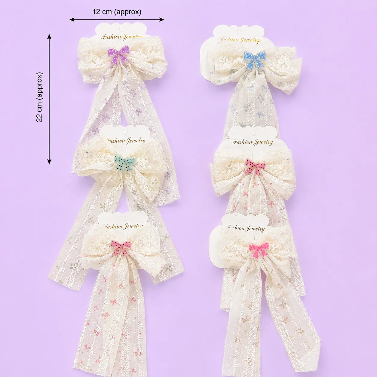 Korean hair bow alligator pin (1Dz) - UBKWS4216