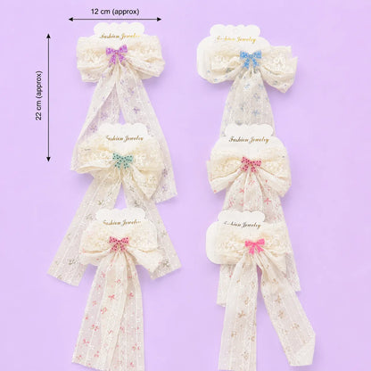 Korean hair bow alligator pin (1Dz) - UBKWS4216