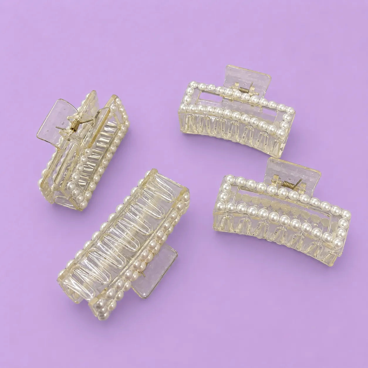 Pearl Rectangle hair claw (1Dz) - UB-439