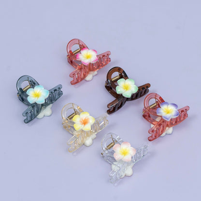 Floral Transparent Hair Claw Clip (1Dz) -UBKWS2396
