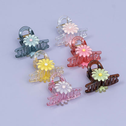 Floral Transparent Hair Claw Clip (1Dz) - UBKWS2400