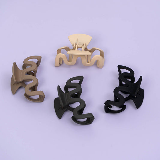 Korean style Matt hair claw (Pack of 12) -UBKWS815