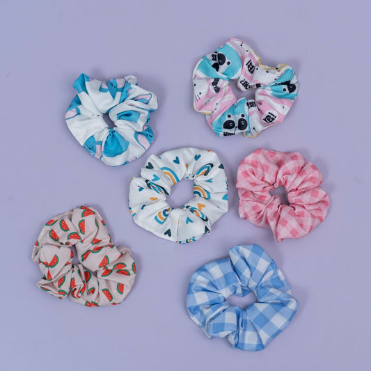 Hand made Printed Scrunchies (1Dz) – UBKWS2718