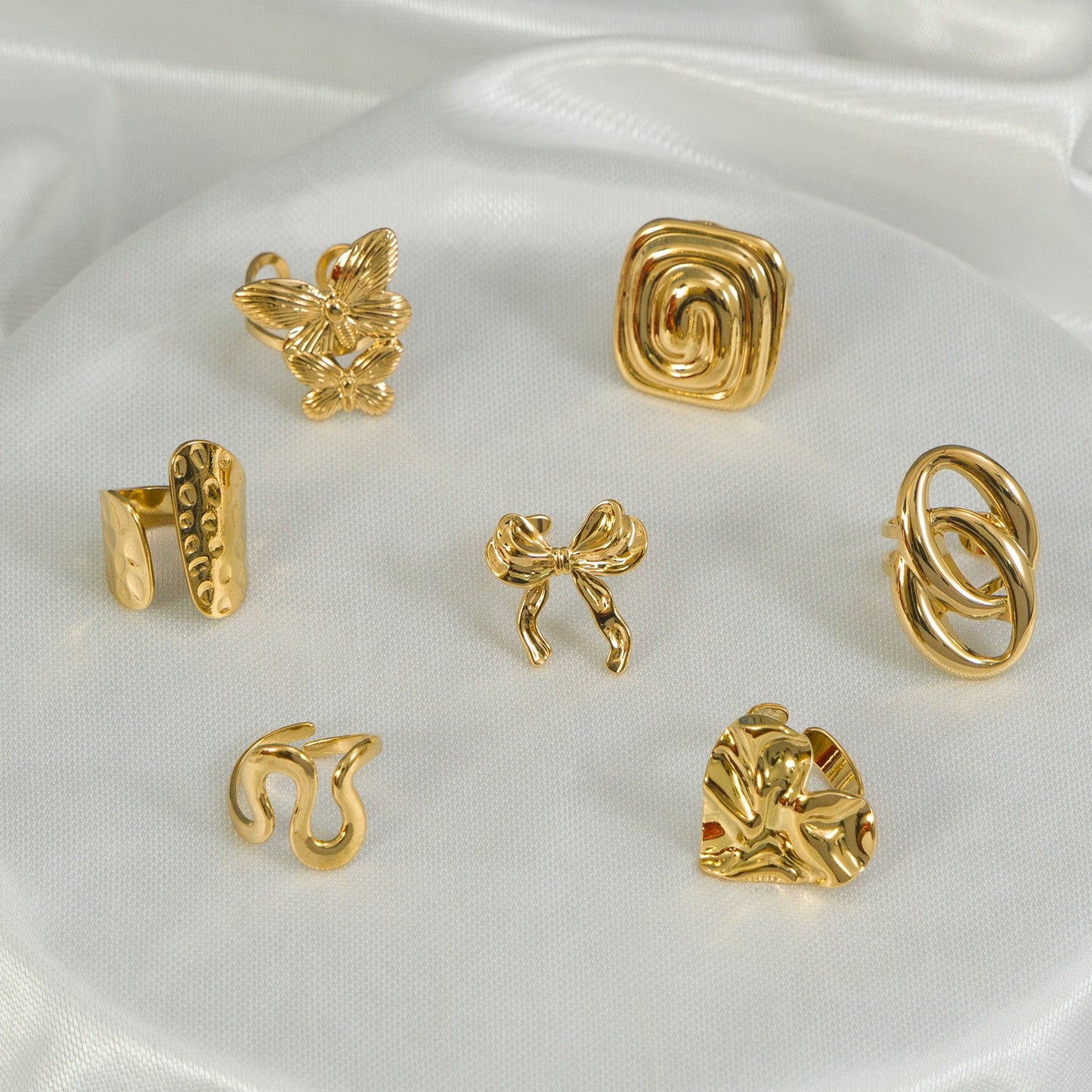 Anti-Tarnish adjustable rings - UBK3177