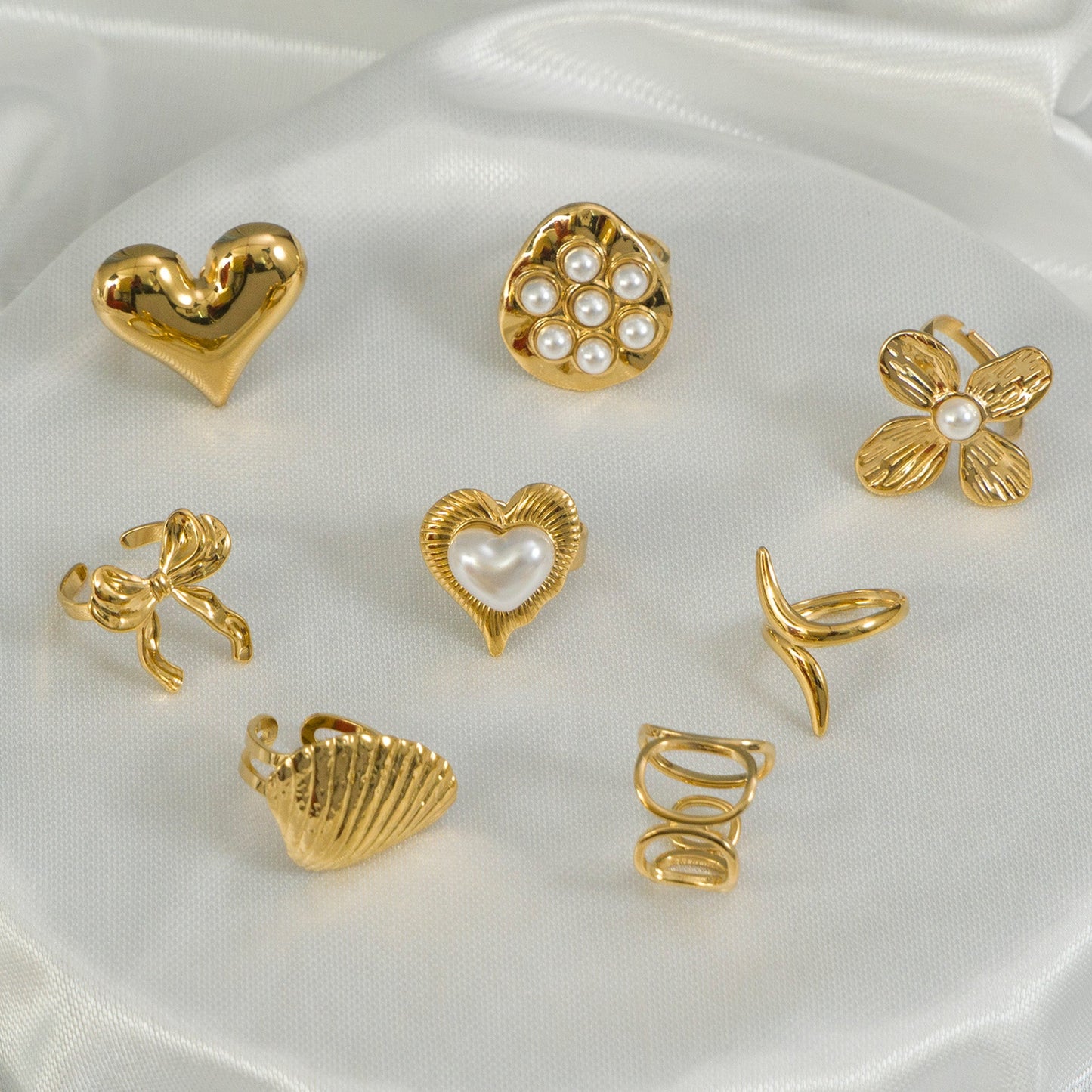 Anti-Tarnish adjustable rings - UBK3178