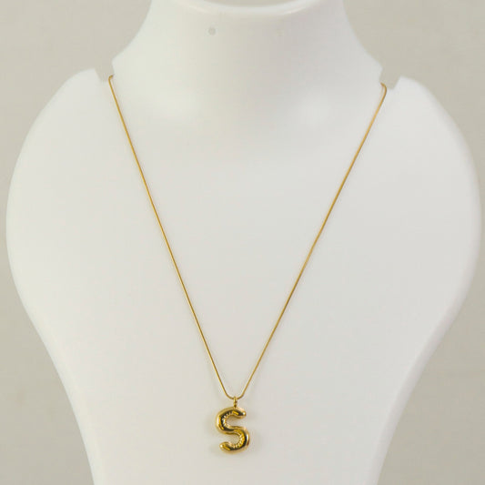 "S'" Anti tarnish Pendant Necklace  - UBK3205