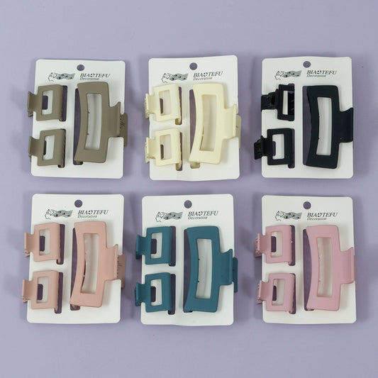 Matte Rectangle Claw Clip Set (12Pcs) - UBKWS1147