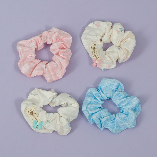 Checkered & Printed Scrunchies (12Pcs) - UBKWS1149