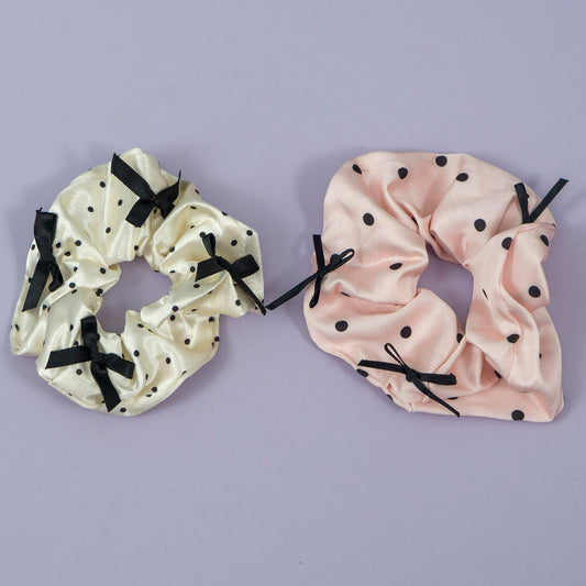 Polka Dot Satin Scrunchie (12Pcs) - UBKWS1150