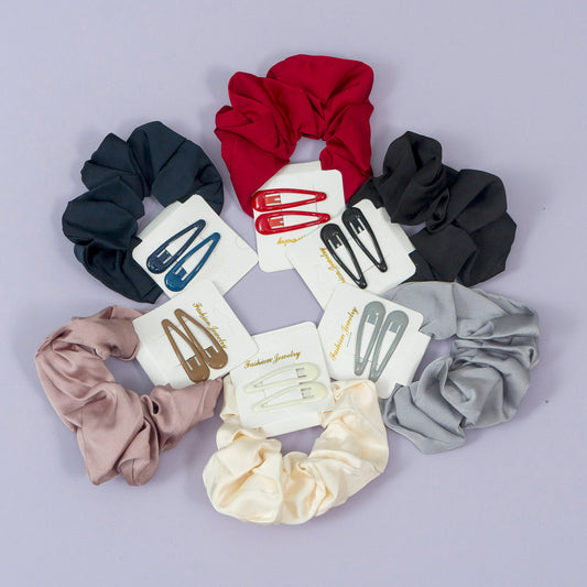 Scrunchie & Hair Clip Set (12Pcs) - UBKWS1142