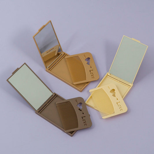 Chocolate Bar Folding Pocket Mirror with Comb (12Pcs) - UBKWS1155