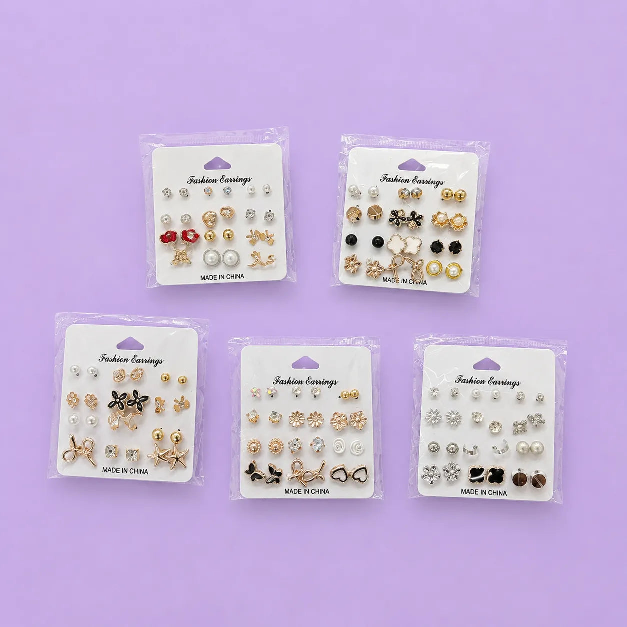 12 Pair Korean stud card (1Dz) - UBKWS534