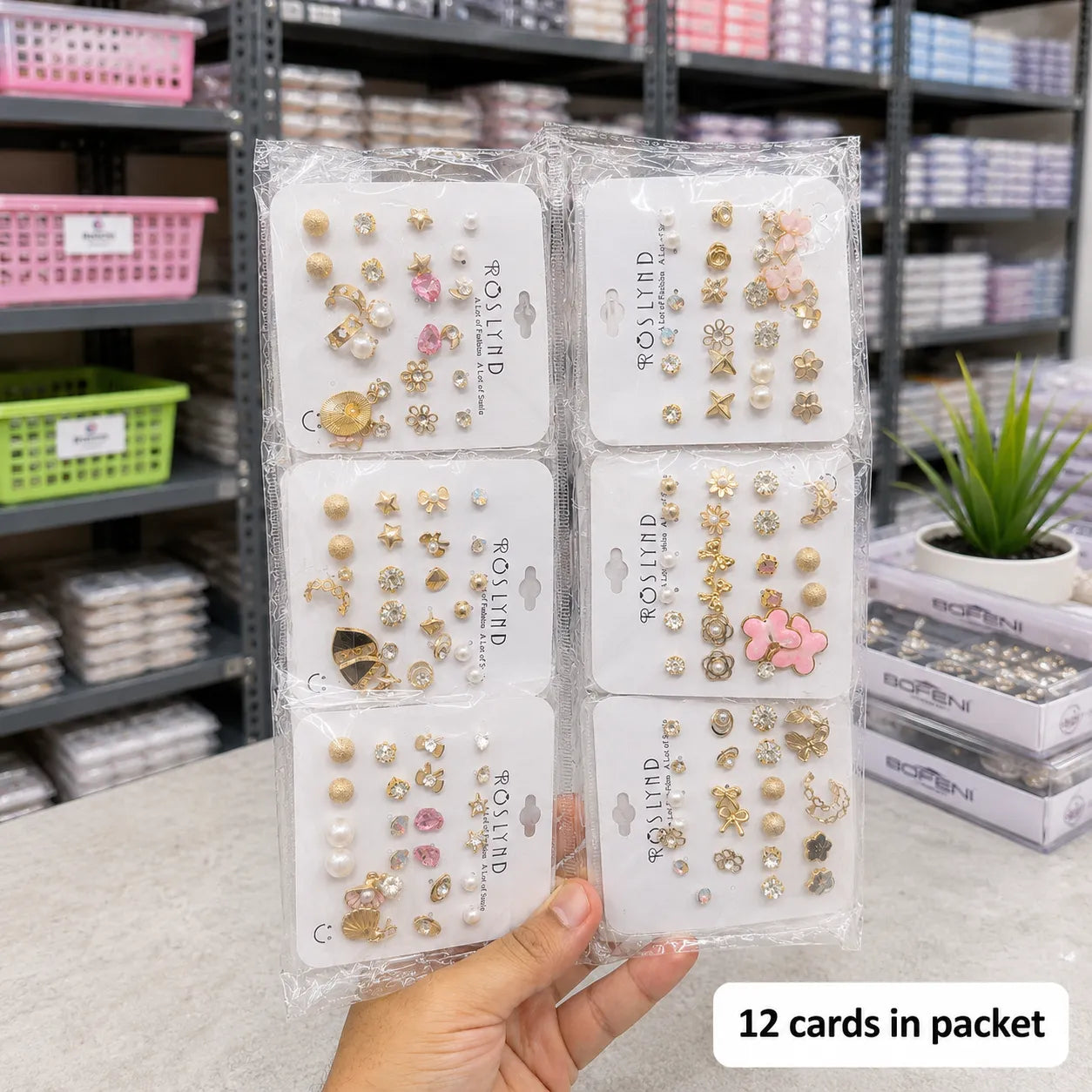 Korean earrings card (1Dz) - UBKWS4175