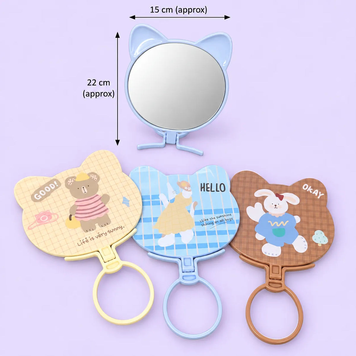 Korean foldable desk mirror (1Dz) - UBKWS4266