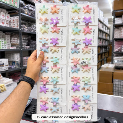 Mini Gradient star hair claw card (1Dz) - UBKWS2902