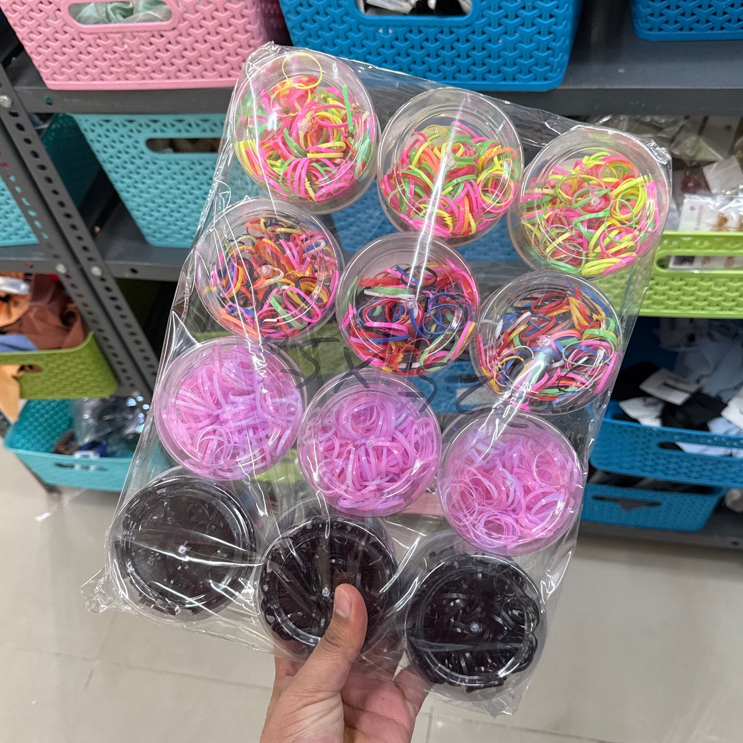 Kids Disco hair ties with Bottle (Pack of 12) - UBKWS1018