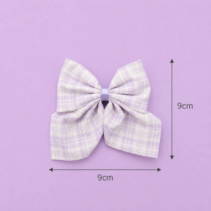 Checks hair pin bow (1Dz) - UBKWS2793