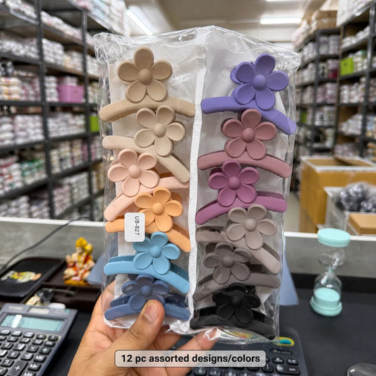 Flower Matt hair claw (1Dz) - UBKWS2930