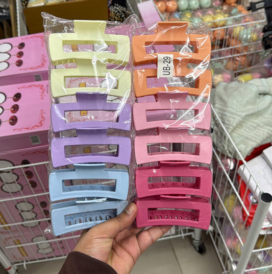 Korean Style Matte Hair claw (Pack of 12) - UBKWS997