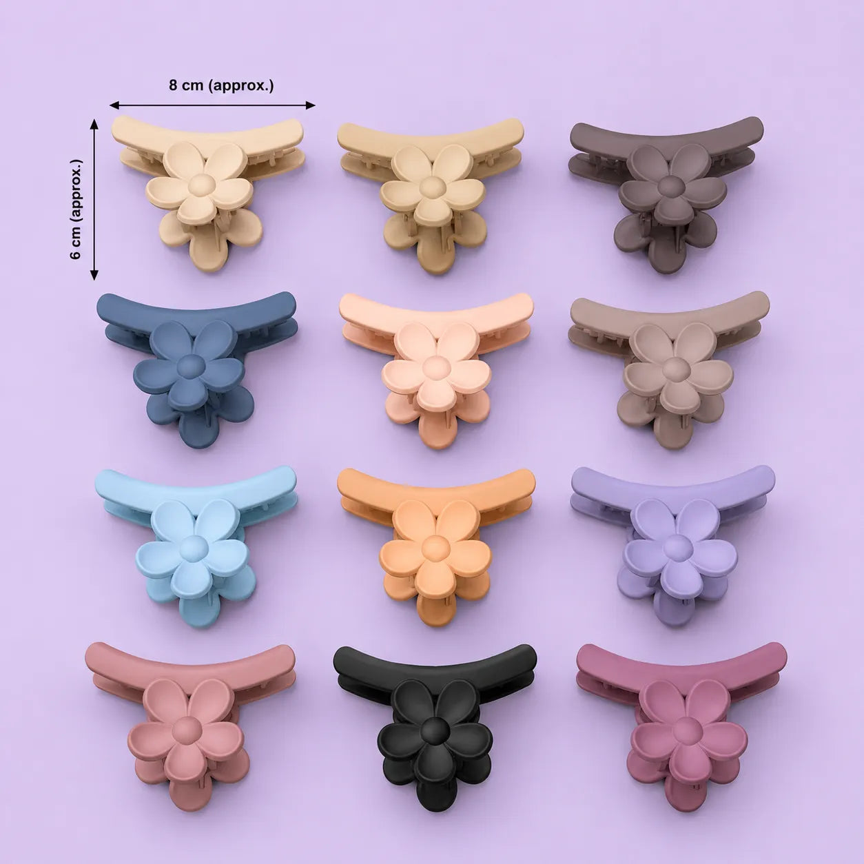 Flower Matt hair claw (1Dz) - UBKWS2930